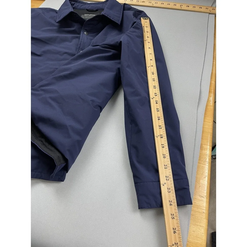Banana Republic Shirt Jacket‎ Mens Medium Navy Blue Lightweight Coat Tech Motion